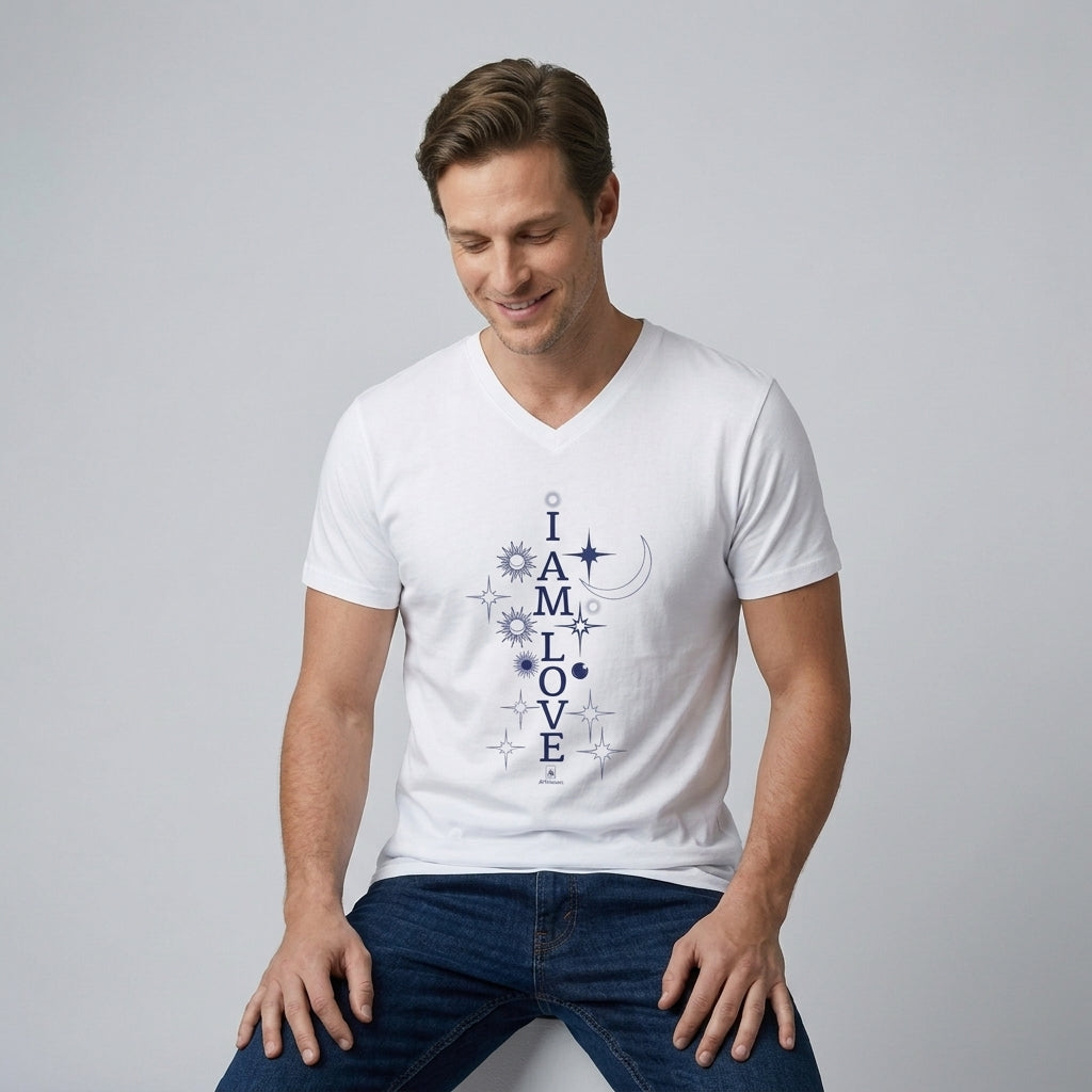 "I Am Love" Affirmation V-Neck T-Shirt | Men's Affirmium