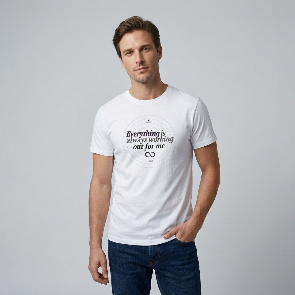 "Everything Is Always Working Out for Me" Affirmation T-Shirt | Men's Affirmium