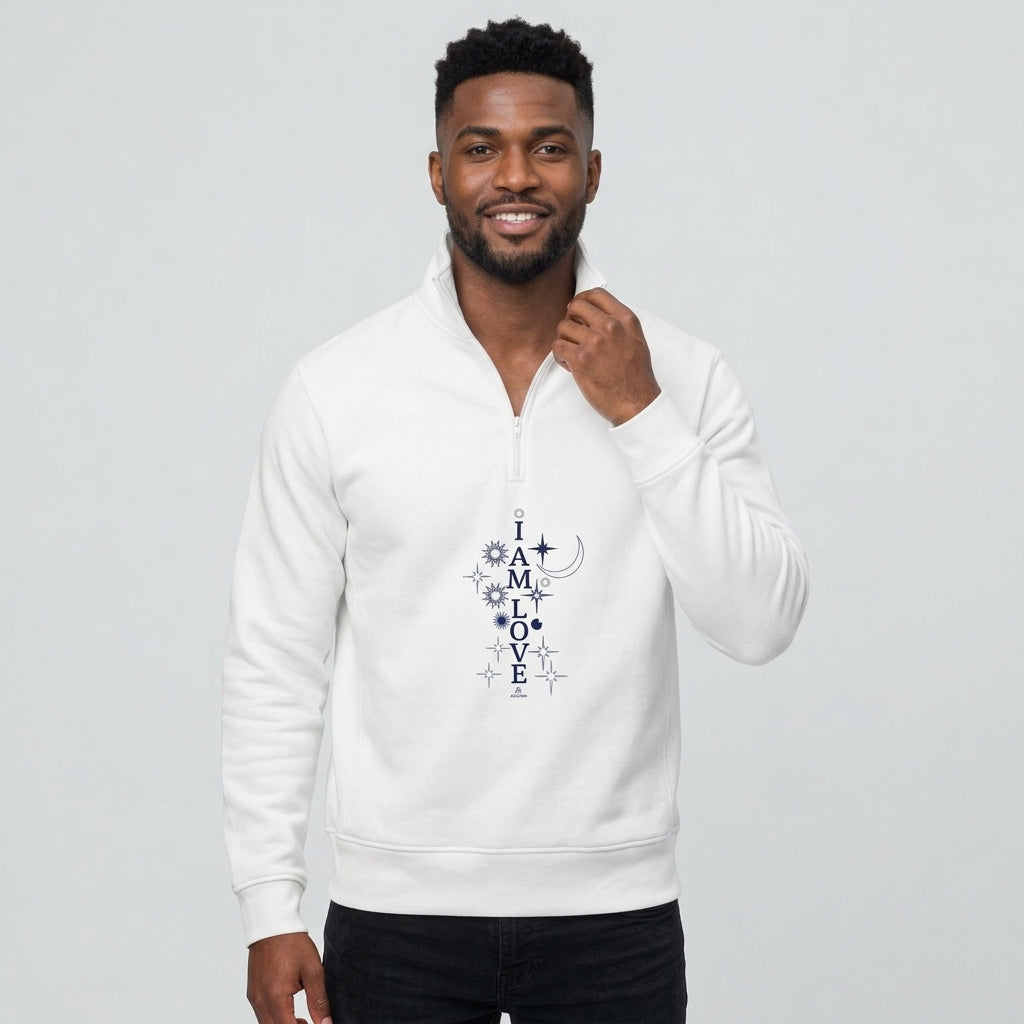 "I Am Love" Fleece Quarter-Zip Sweatshirt | Men's Affirmium