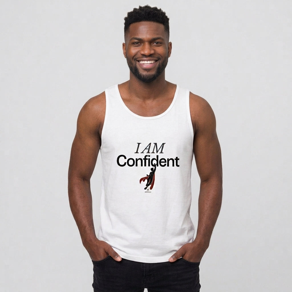 "I Am Confident" Garment-Dyed Cotton Tank Top | Men's Affirmium