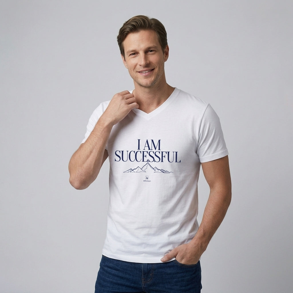 "I Am Successful" Affirmation V-Neck T-Shirt | Men's Affirmium