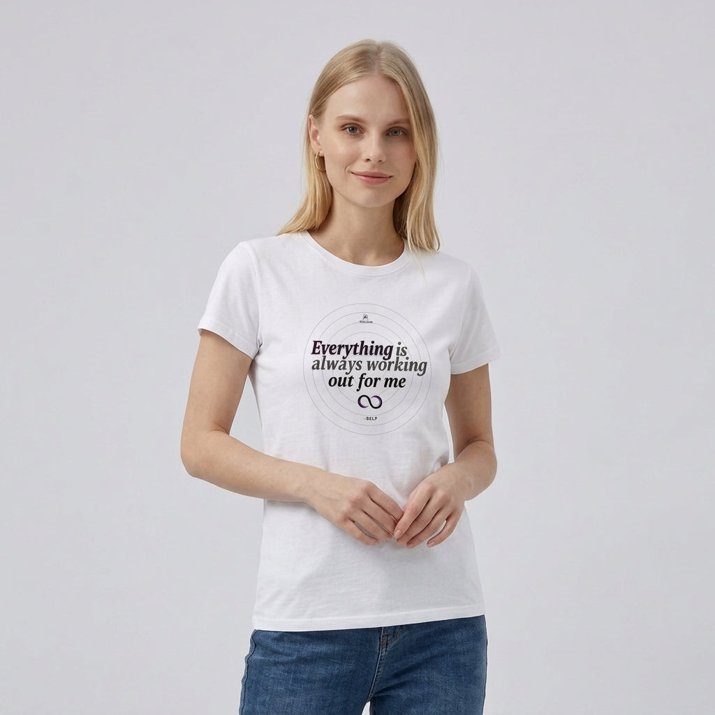 "Everything Is Always Working Out for Me" Affirmation T-Shirt | Women's Affirmium
